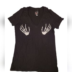 3 For $15! Too Fast | Skeleton Hands Tee | Size L